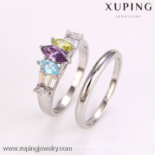 12627 Xuping 2016 Modeschmuck China Großhandel Rhodium Farbe Kristall Mode zwei Fingerring